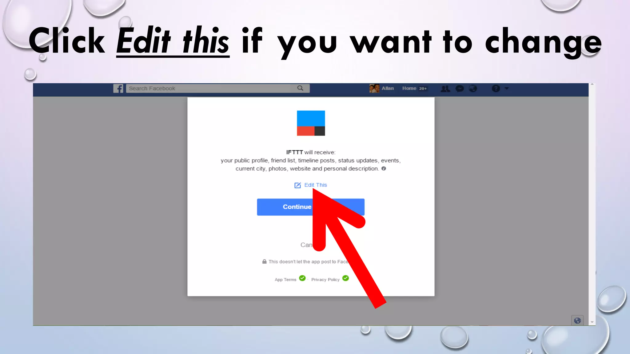 Click Edit this if you want to change
 