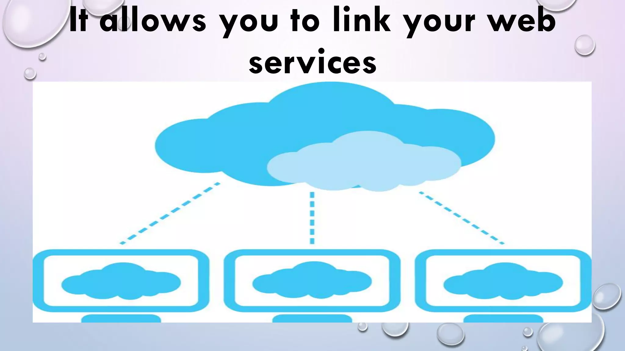 It allows you to link your web
services
 
