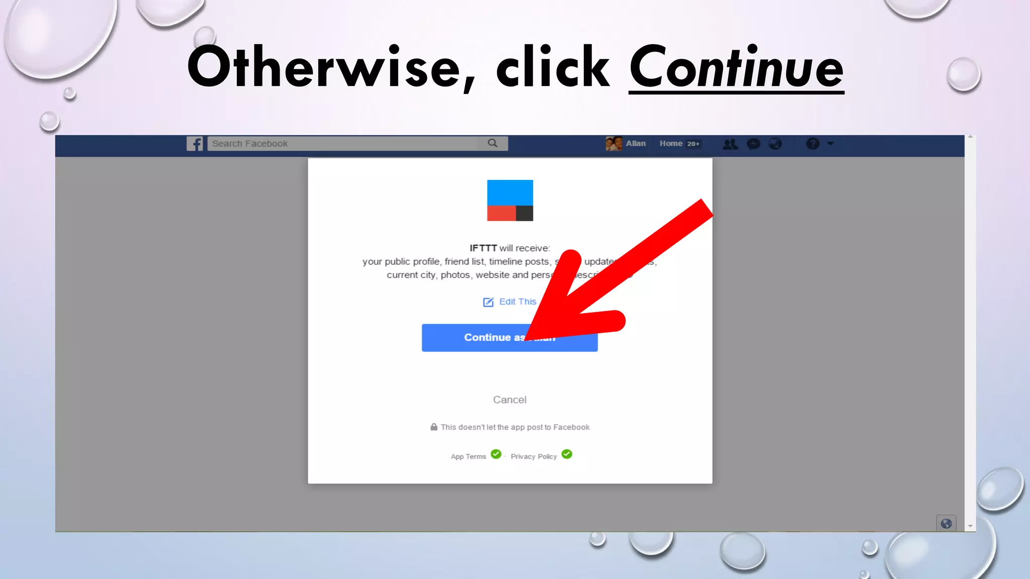 Otherwise, click Continue
 