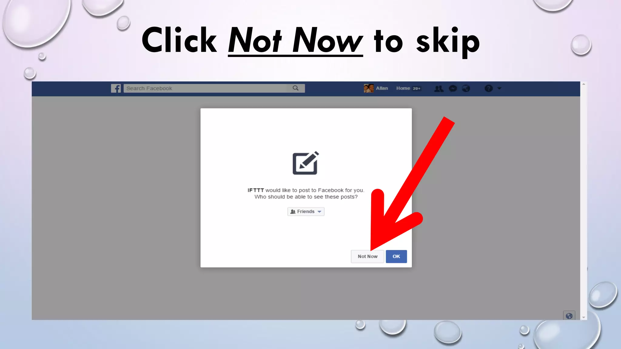 Click Not Now to skip
 