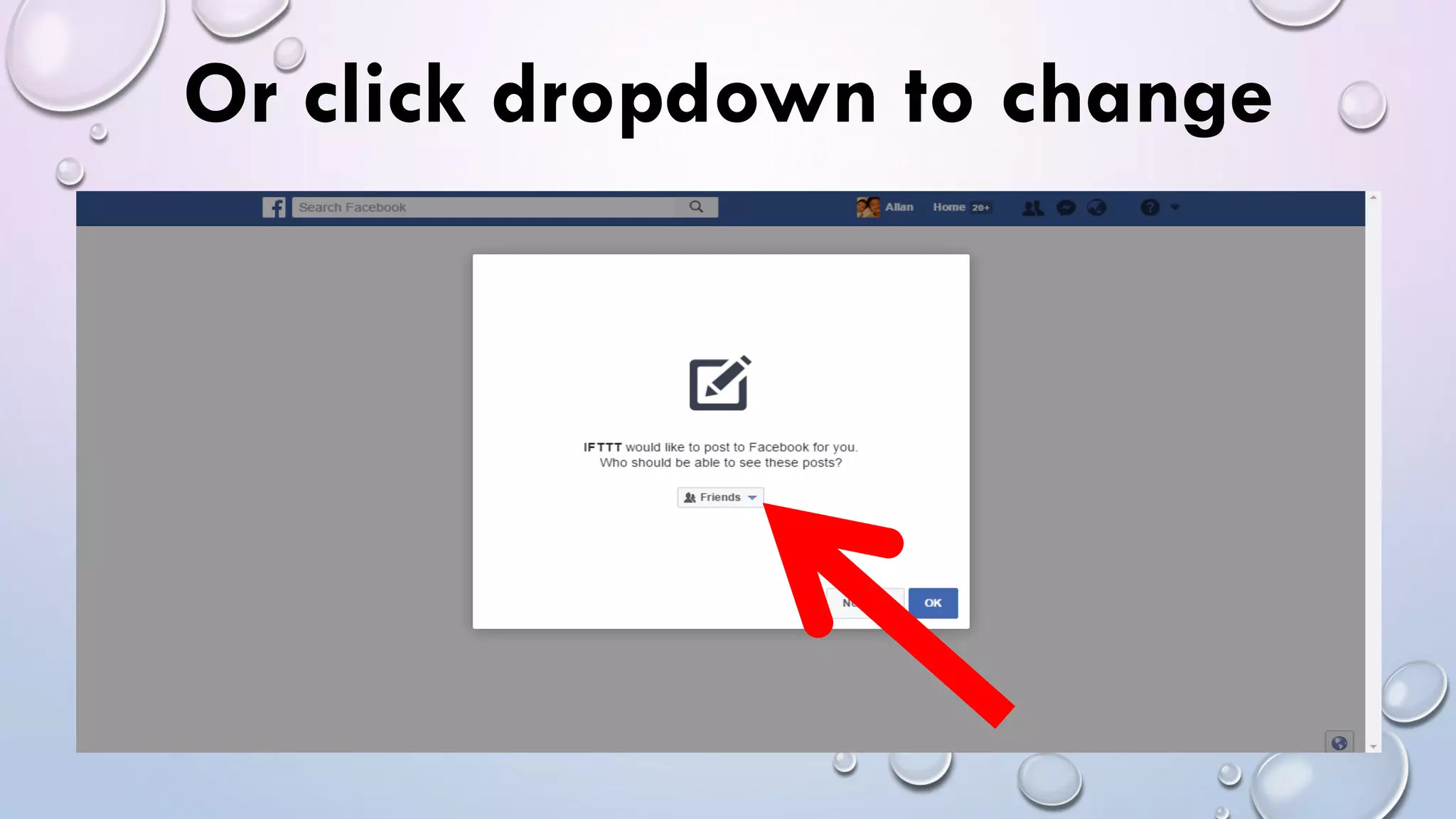 Or click dropdown to change
 