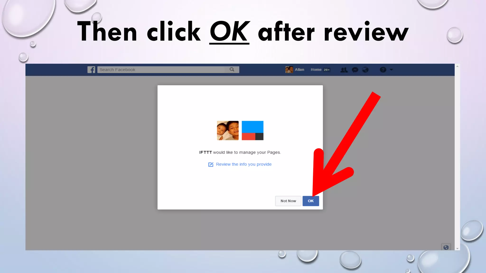 Then click OK after review
 
