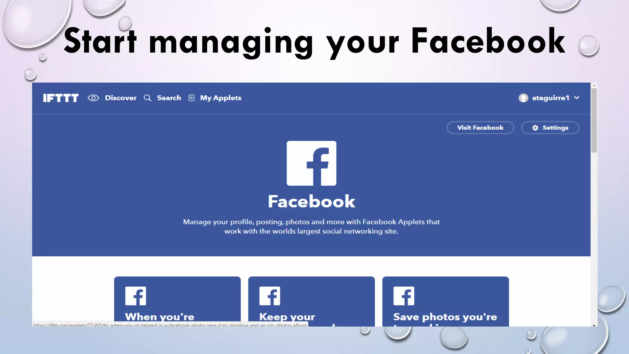 Start managing your Facebook
 