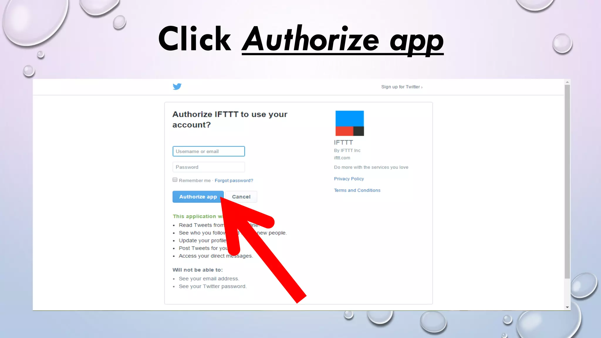 Click Authorize app
 