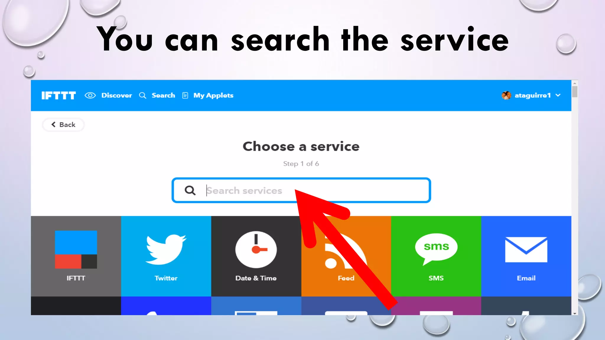 You can search the service
 