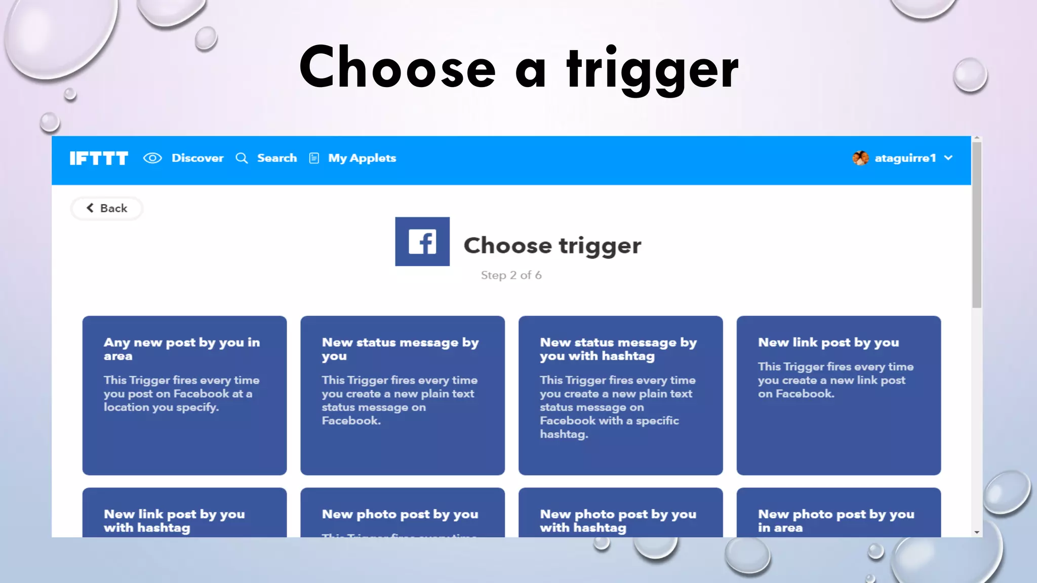 Choose a trigger
 