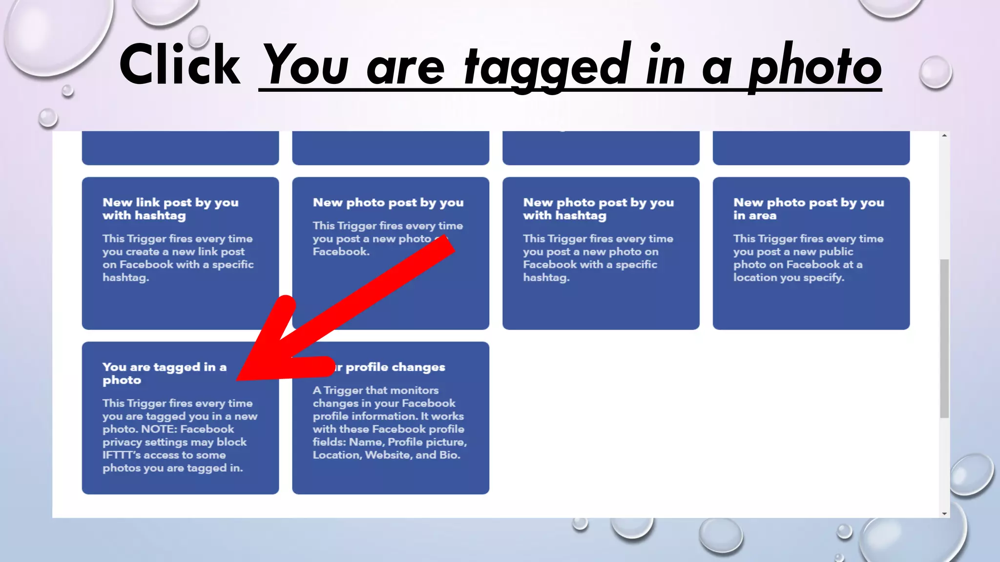 Click You are tagged in a photo
 