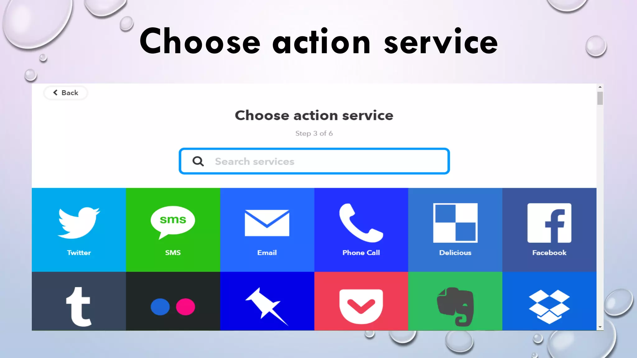 Choose action service
 