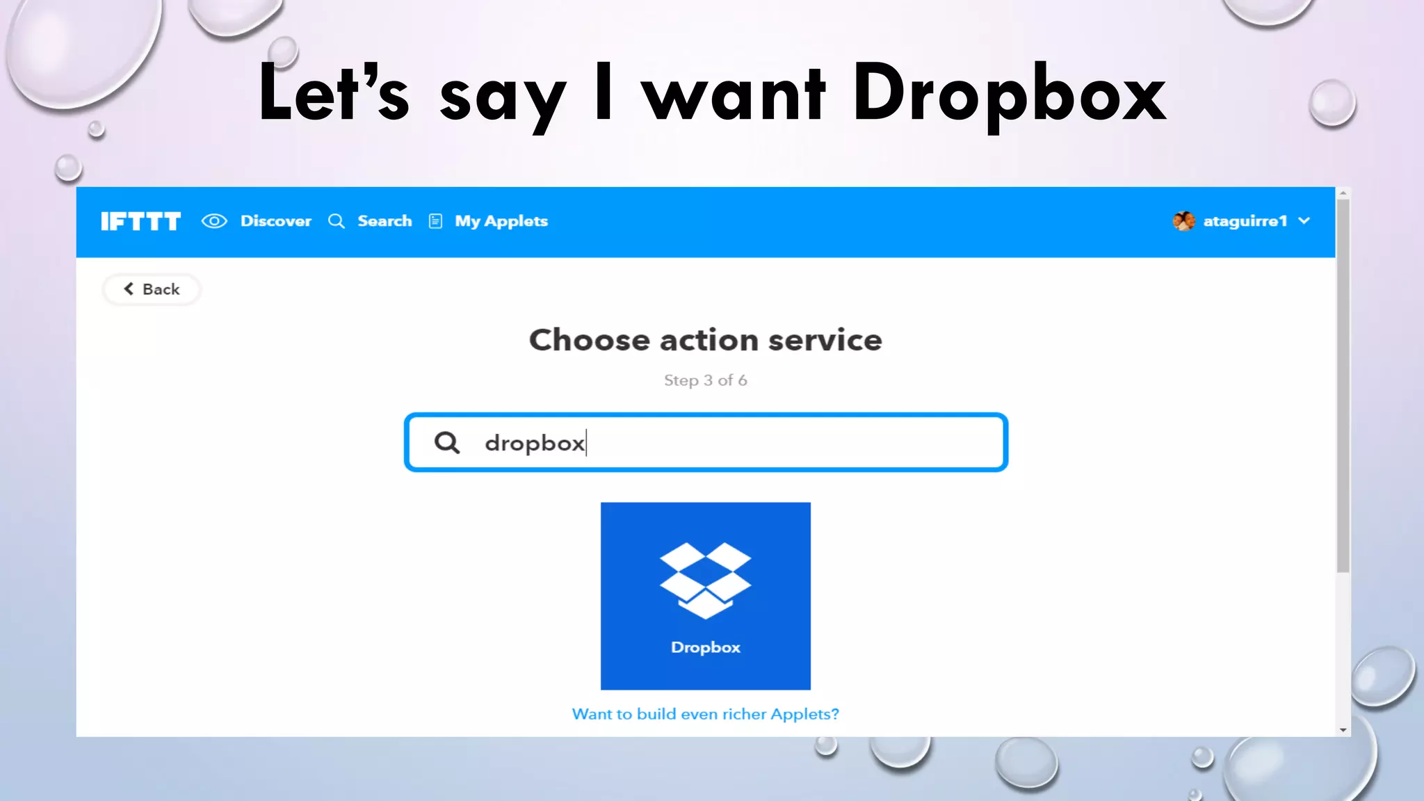Let’s say I want Dropbox
 