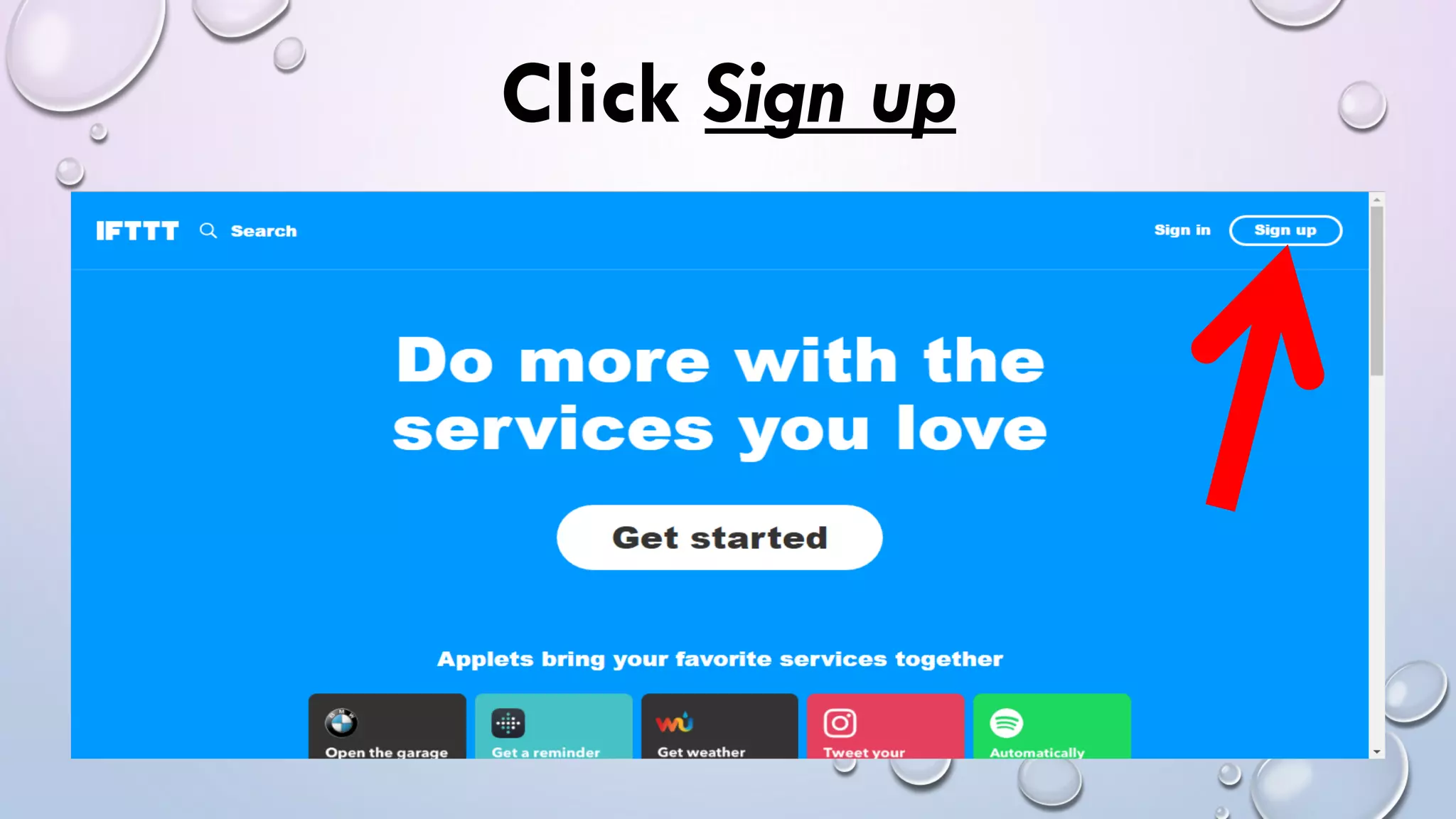 Click Sign up
 
