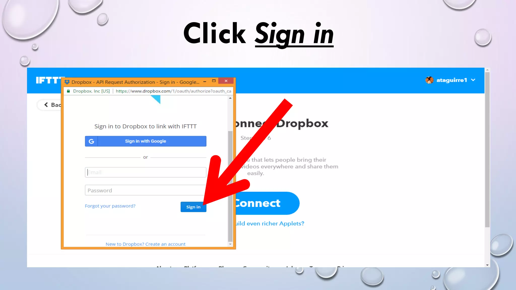 Click Sign in
 