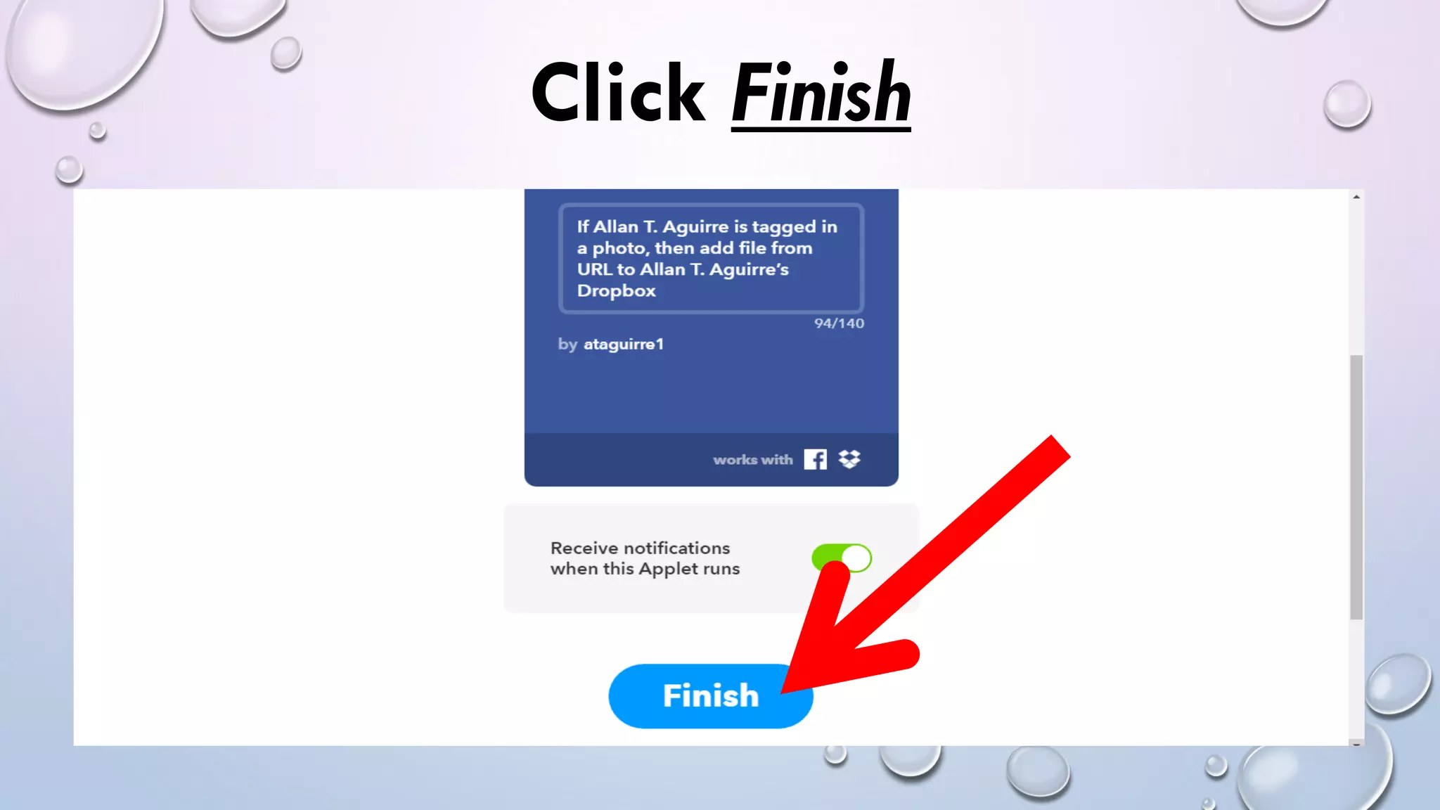 Click Finish
 