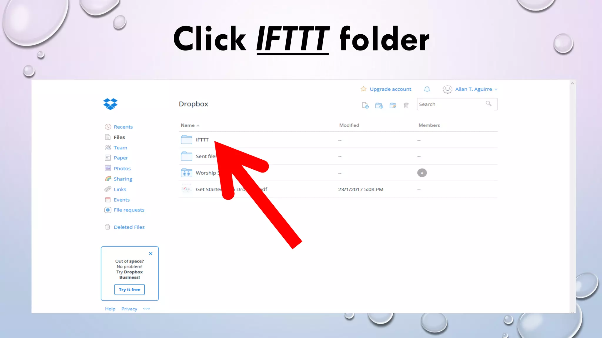 Click IFTTT folder
 