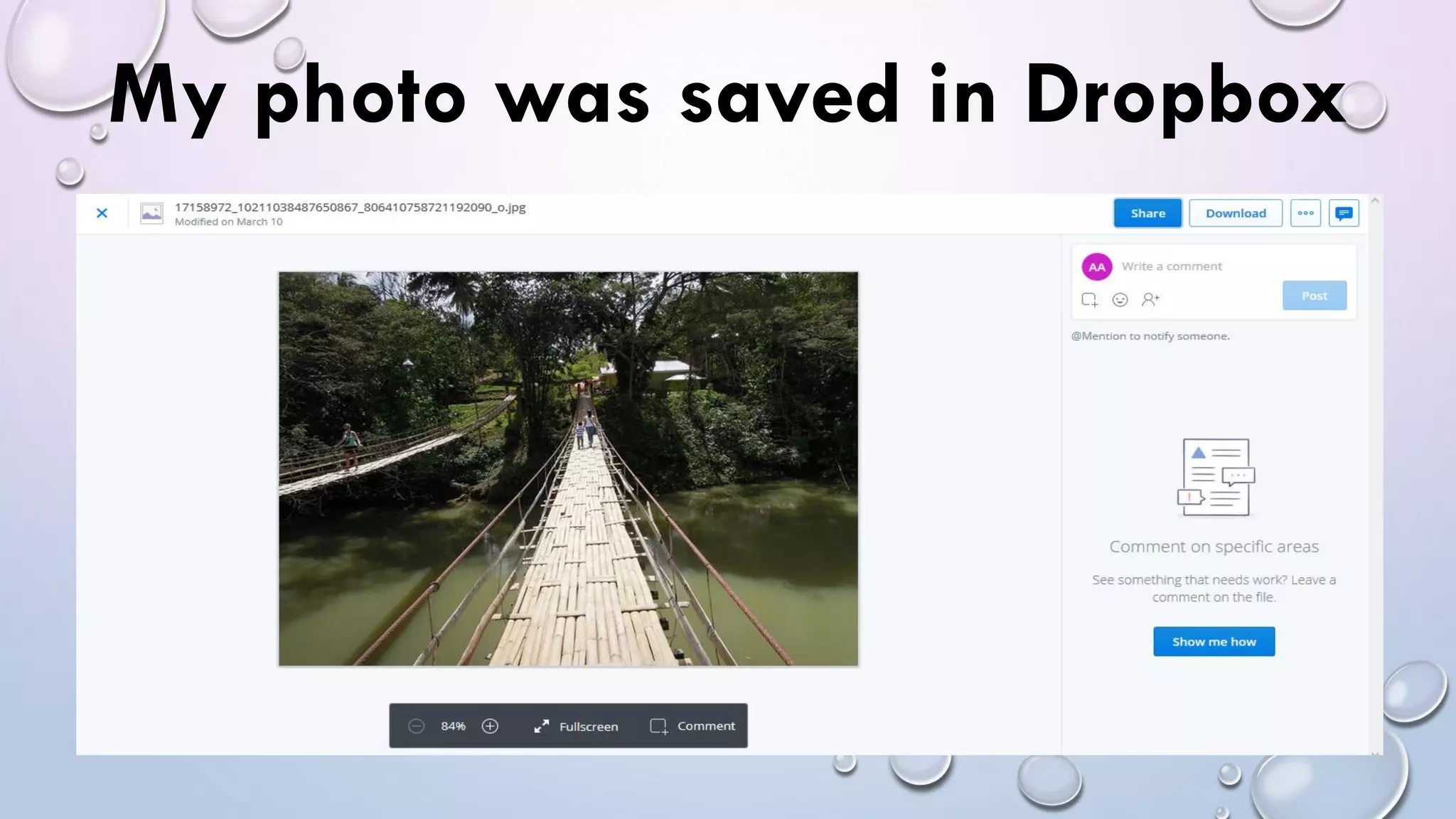 My photo was saved in Dropbox
 