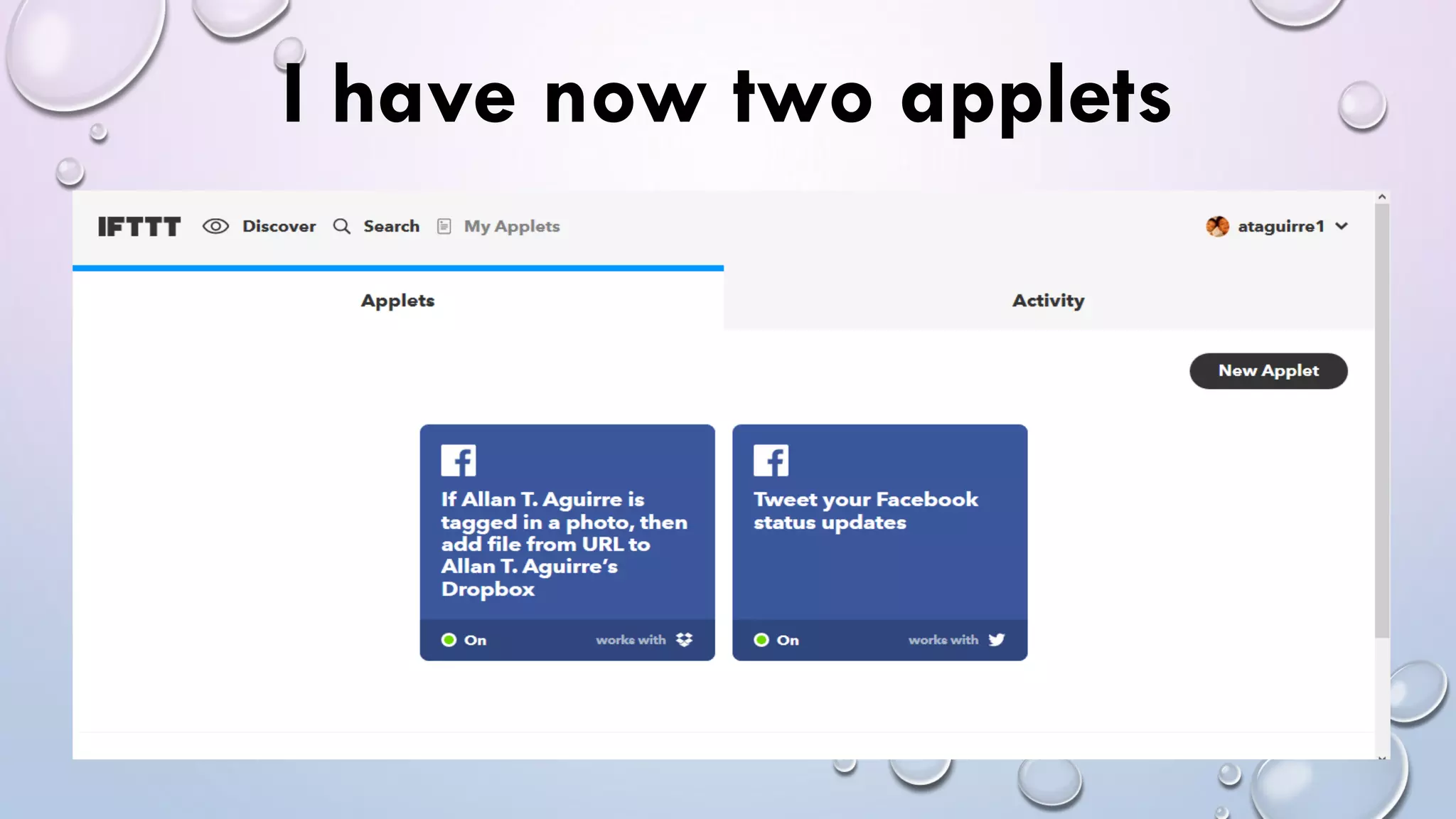 I have now two applets
 