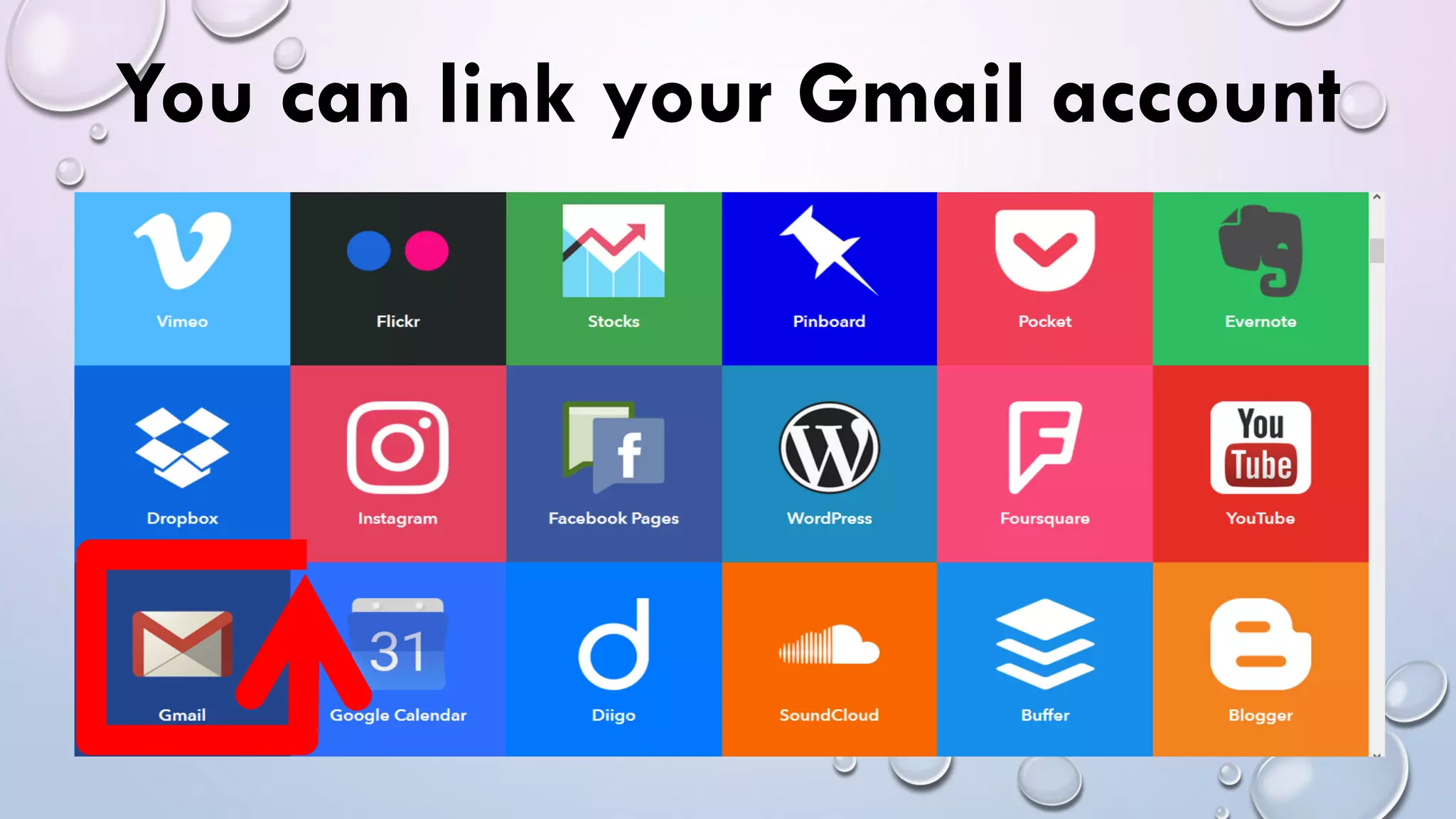 You can link your Gmail account
 
