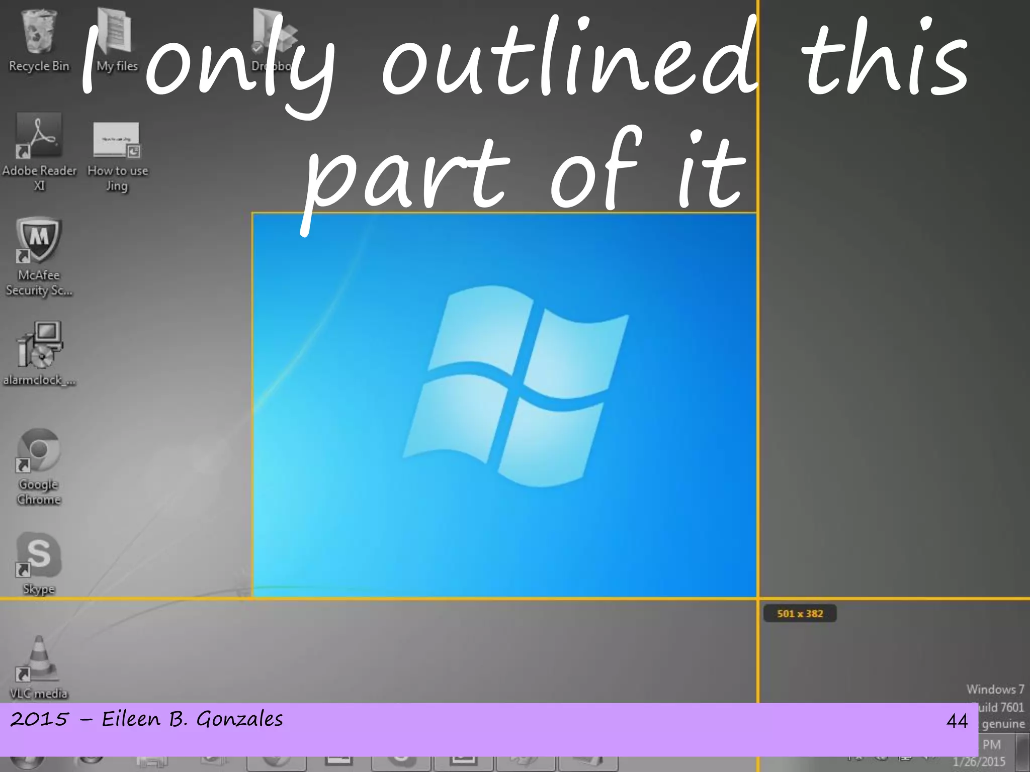 2015 – Eileen B. Gonzales 44
I only outlined this
part of it
 