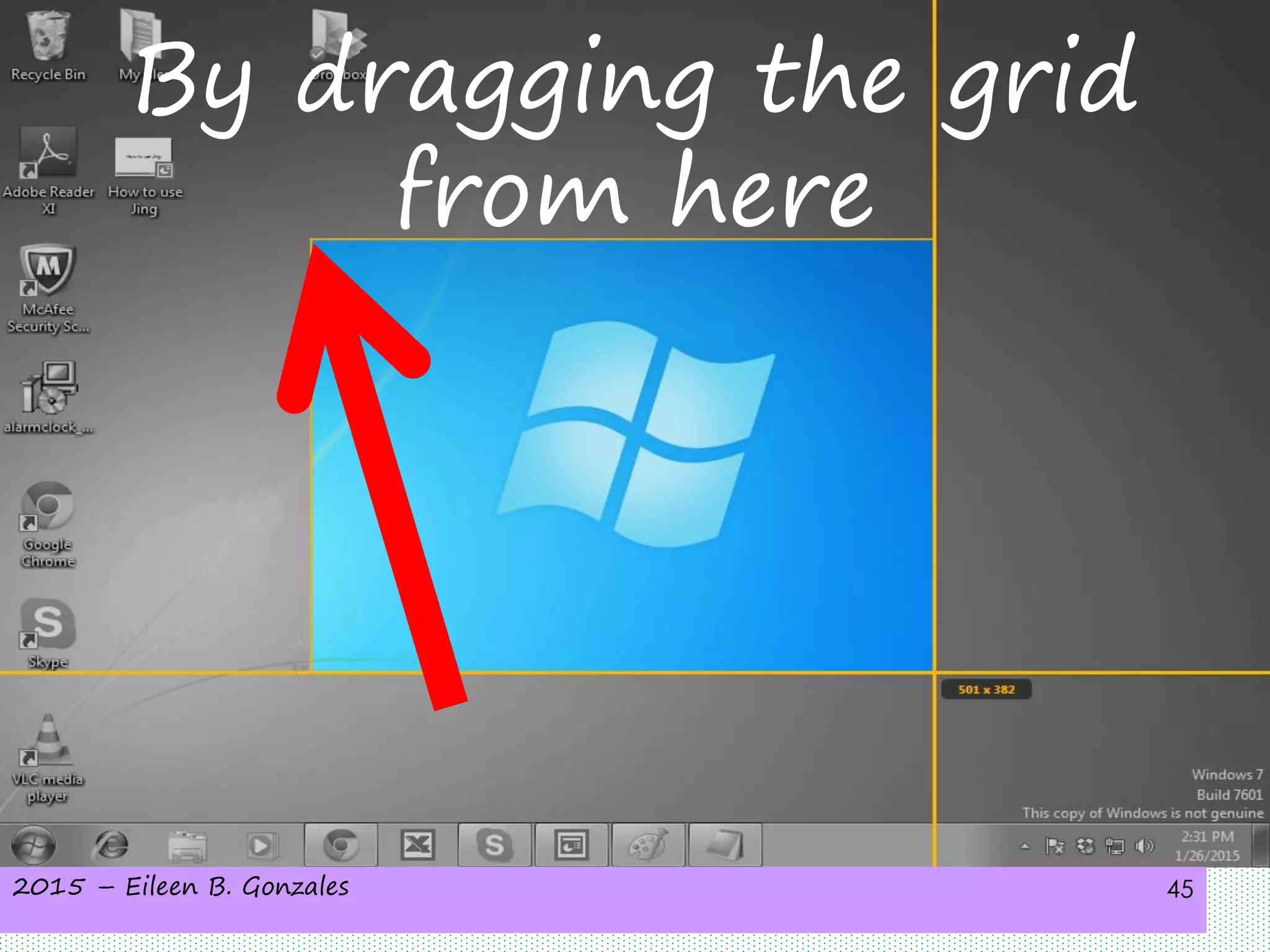 2015 – Eileen B. Gonzales 45
By dragging the grid
from here
 