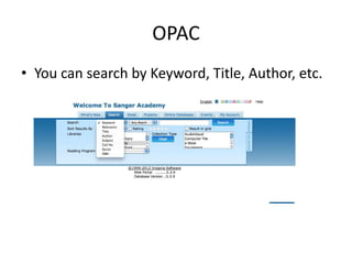 Opac Library Sign How to use Insignia Library OPAC | PPTX