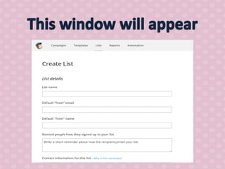 How to use mail chimp