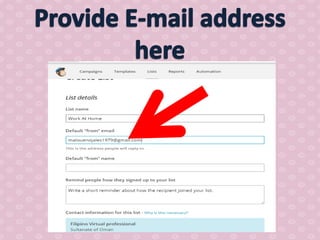 How to use mail chimp