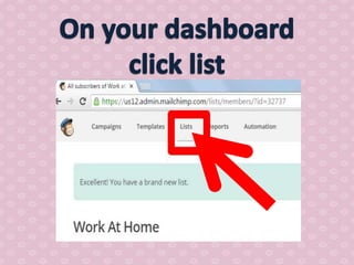 How to use mail chimp