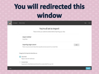 How to use mail chimp
