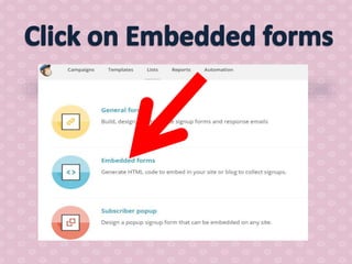 How to use mail chimp