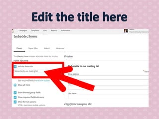How to use mail chimp