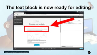 https://remarkablechris.wordpress.com 125
The text block is now ready for editing
 