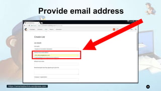 https://remarkablechris.wordpress.com 48
Provide email address
 