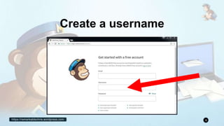 https://remarkablechris.wordpress.com 8
Create a username
 