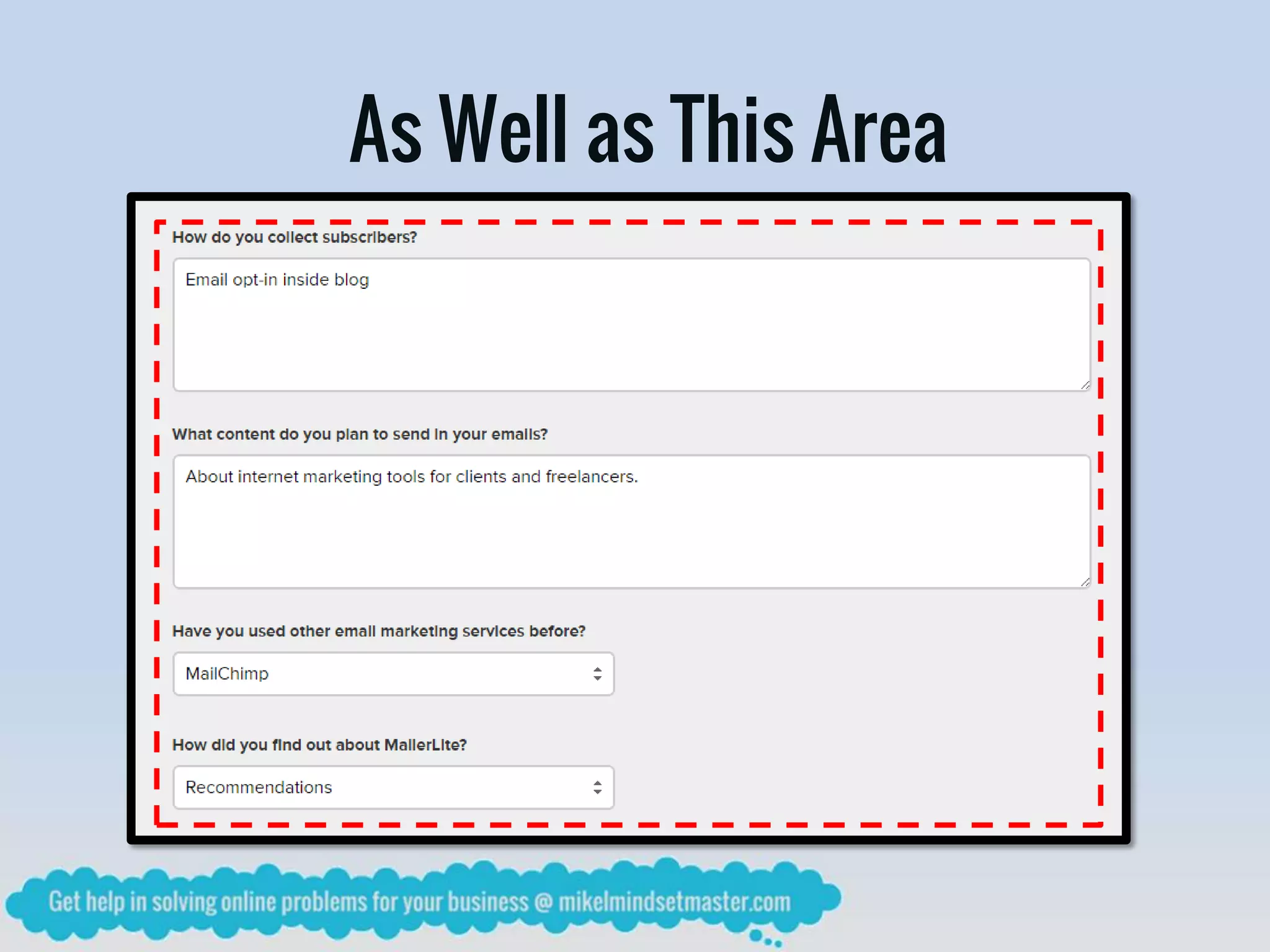 As Well as This Area
 