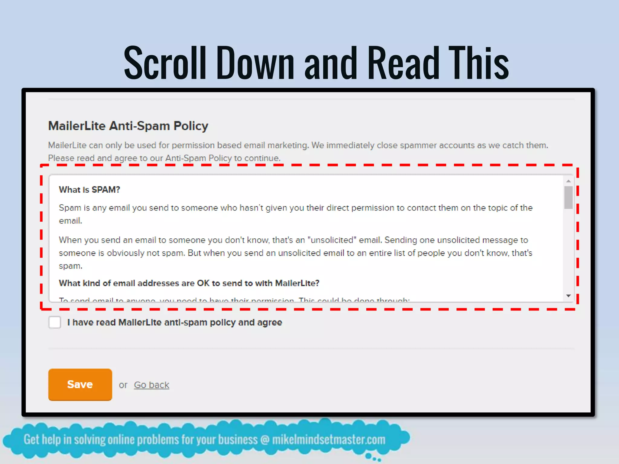 Scroll Down and Read This
 