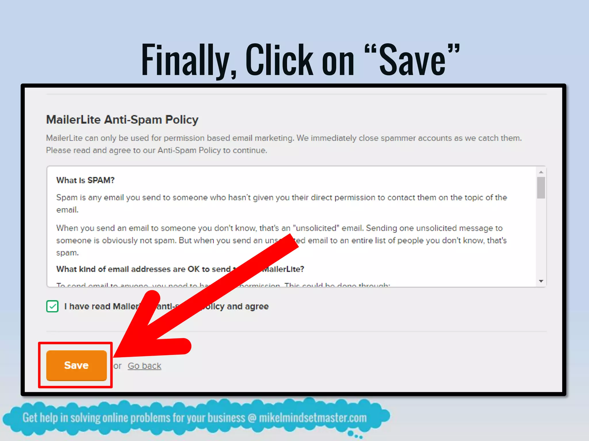 Finally, Click on “Save”
 