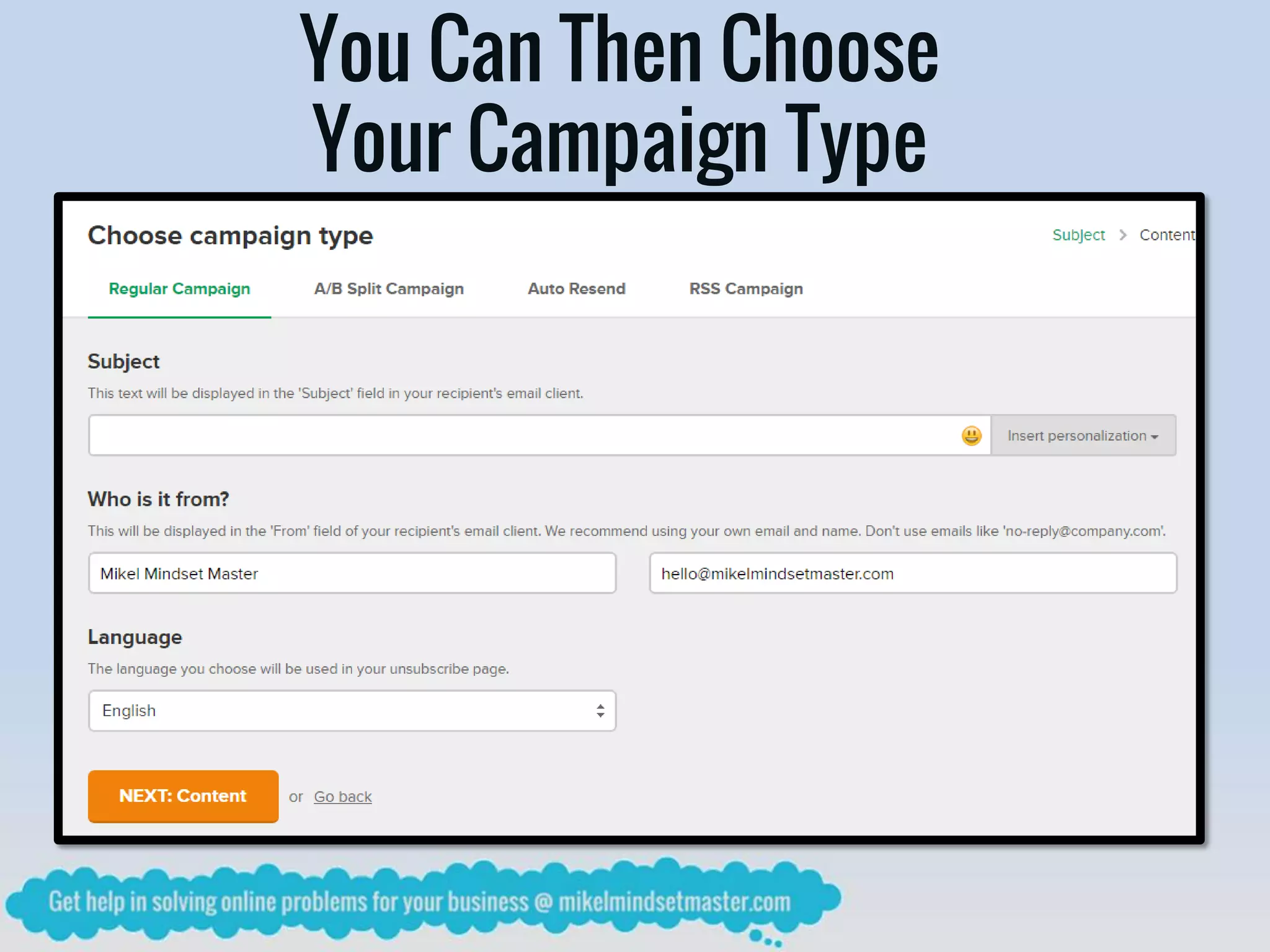 You Can Then Choose
Your Campaign Type
 