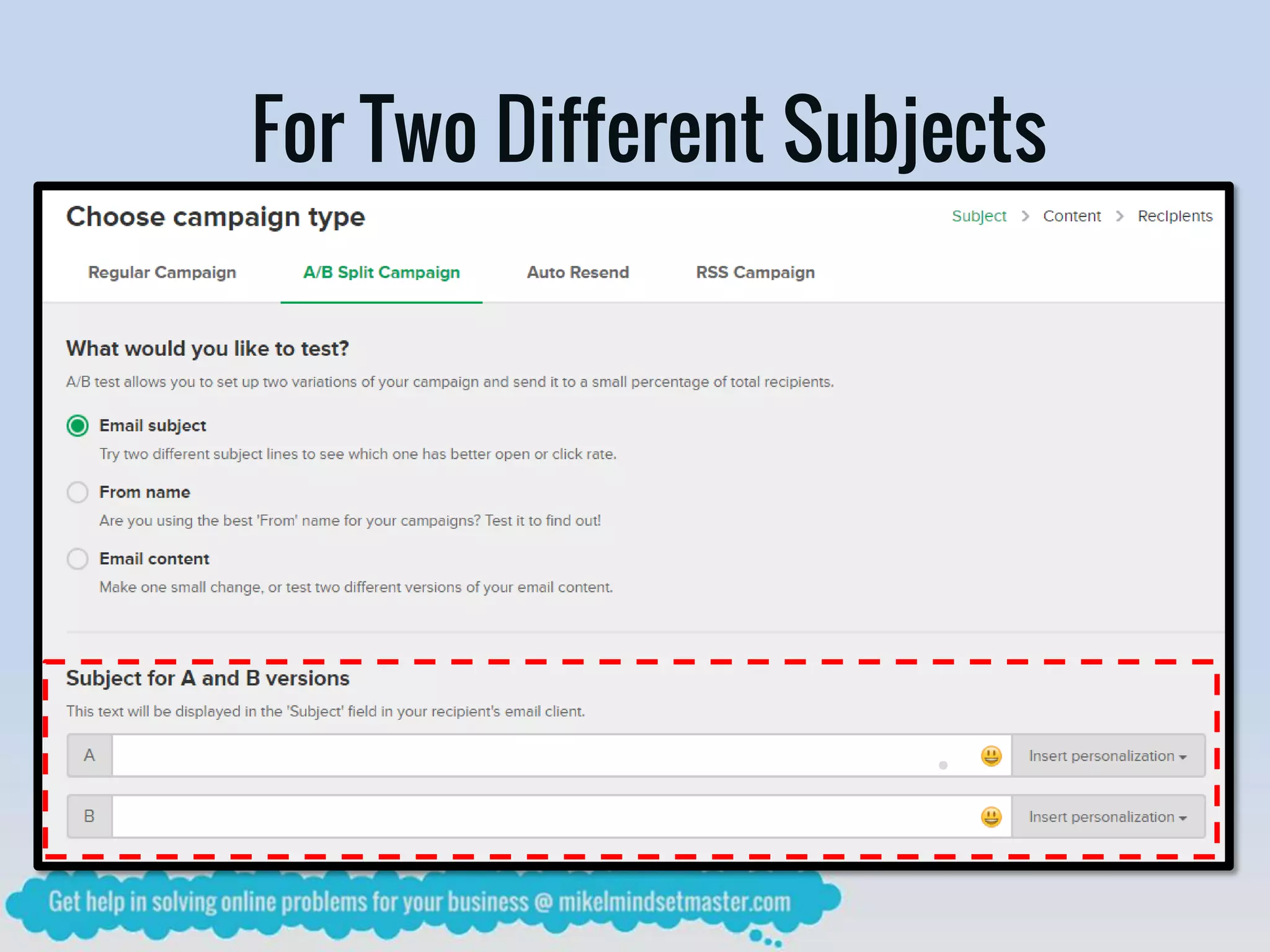For Two Different Subjects
 