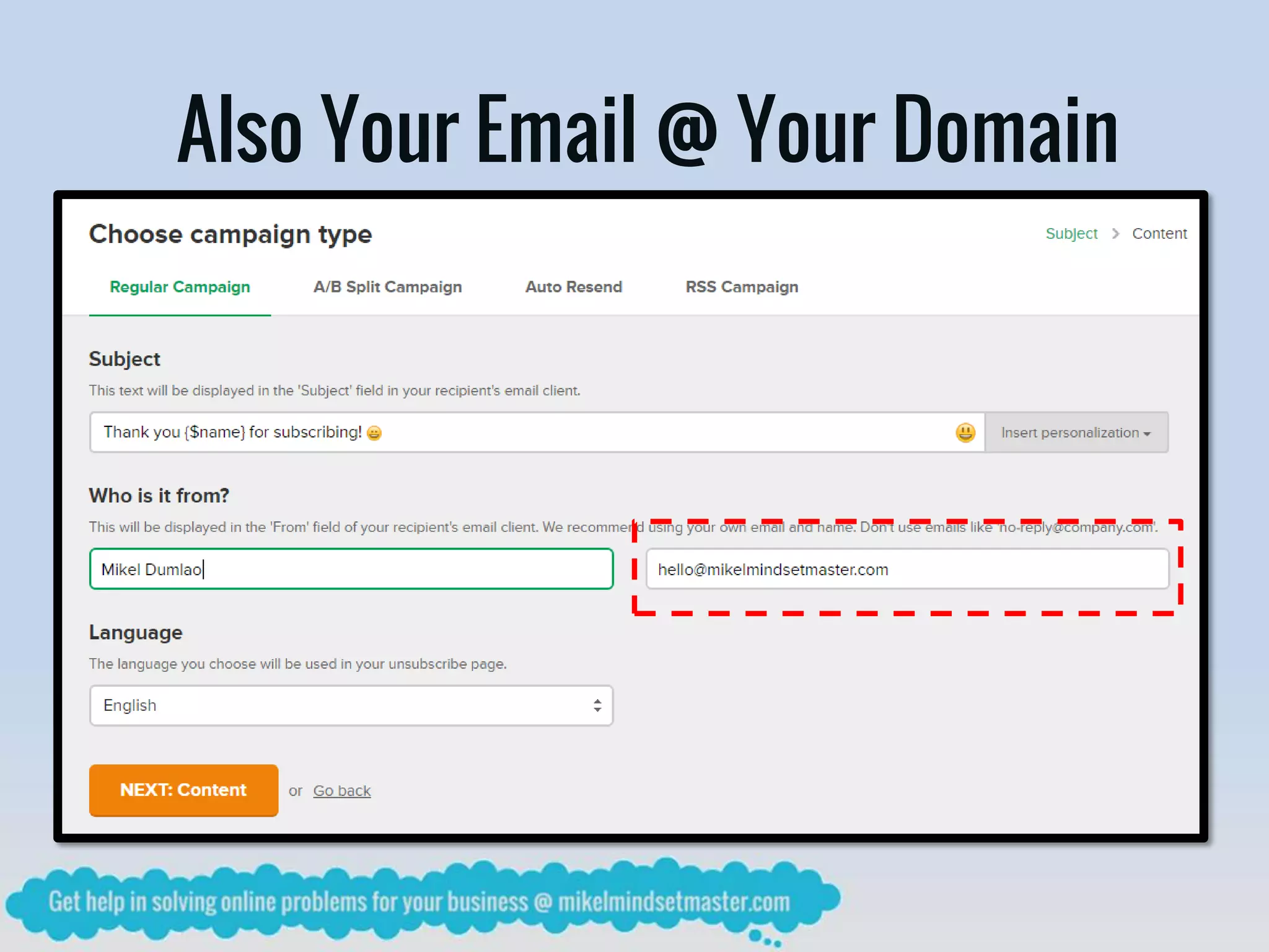 Also Your Email @ Your Domain
 