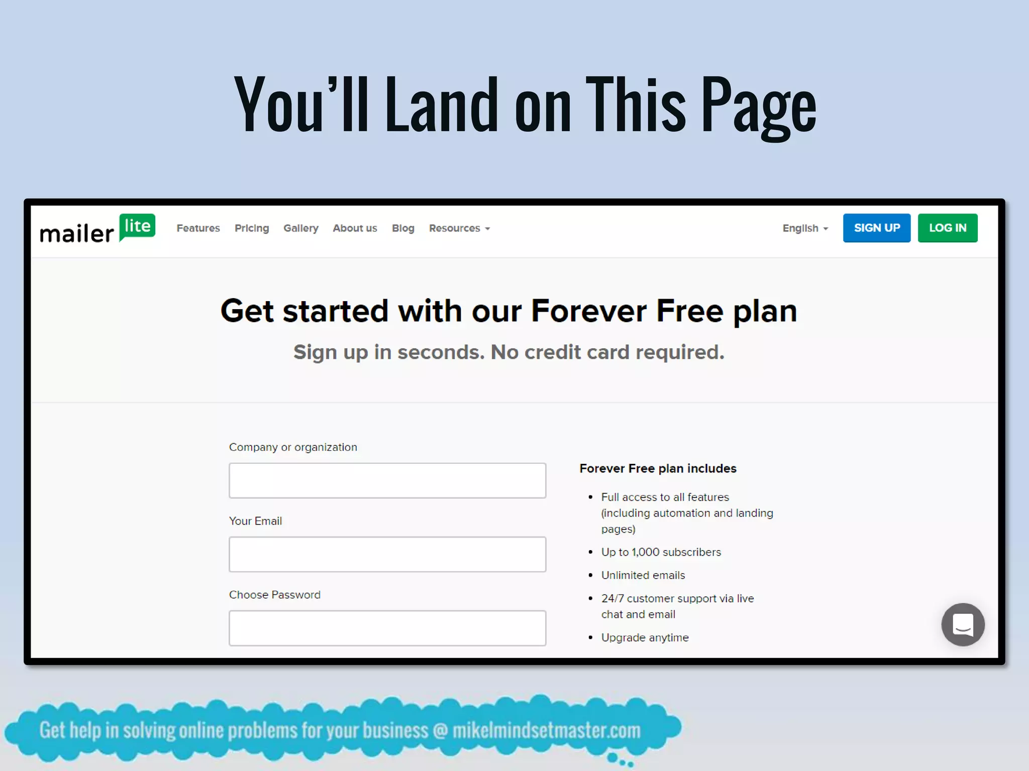 You’ll Land on This Page
 