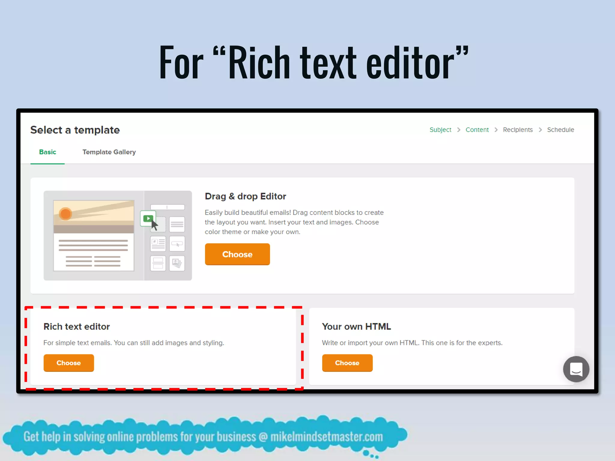 For “Rich text editor”
 