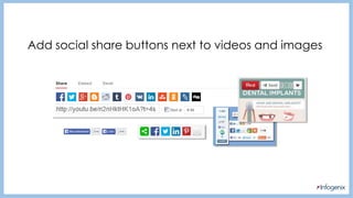 Add social share buttons next to videos and images
 