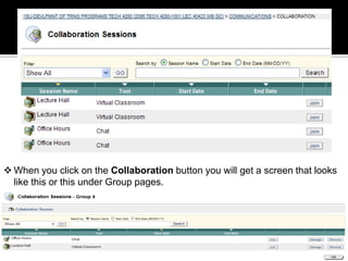 Tabs such as Discussion Board, Getting Started, Mod 1, Mod 2, etc. will have important course information.