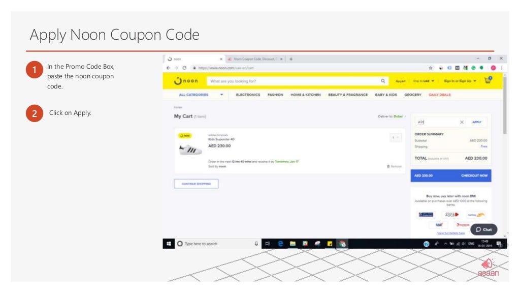 How to use noon coupon code at Noon UAE website