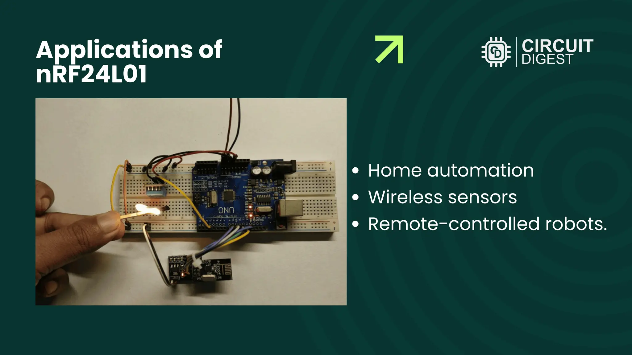 Home automation Wireless sensors Remote-controlled robots. Applications of nRF24L01 