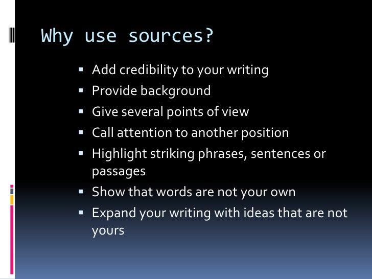 How To Use Outside Sources