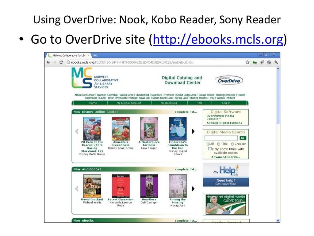 How to Use OverDrive with your Nook, Kobo, or Sony Reader Walkthrough