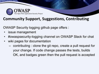 How to Use OWASP Security Logging