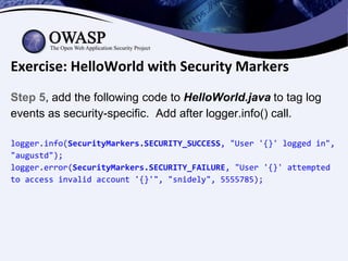 How to Use OWASP Security Logging