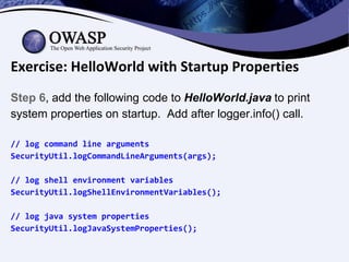 How to Use OWASP Security Logging