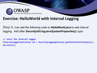 How to Use OWASP Security Logging